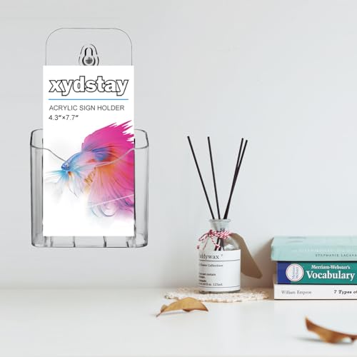 xydstay Acrylic Brochure Holder 4 Inches, Clear Flyer Sign Holder, 12 Pack - size: 4x7