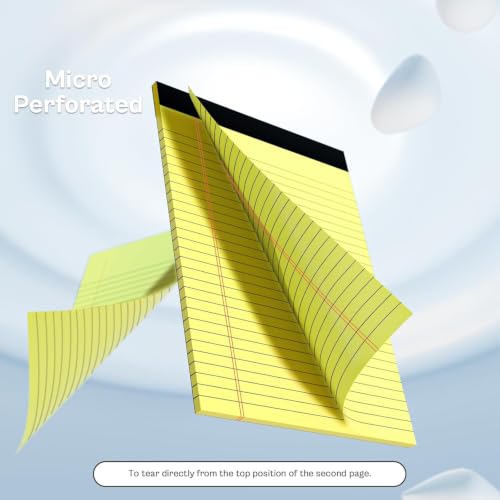 8 Pack Yellow Legal Pads 8.5x11 Yellow Notepads Perforated Yellow Pad Paper - color: Yellow 8
