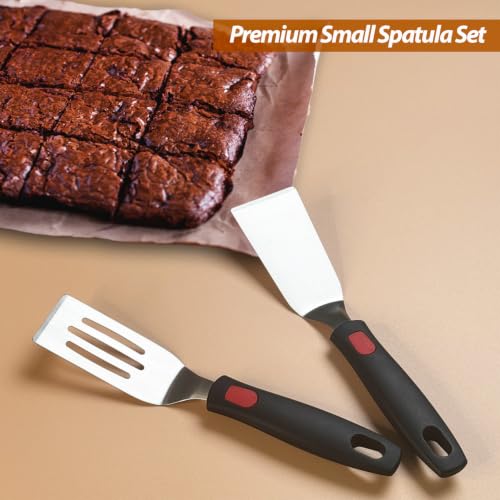 Vovoly Mini Serving Spatula Set, Small Stainless Steel Cutter& Serve Turner