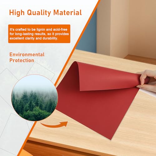 Guakicae 40 Sheets Dark Red Cardstock 8.5 x 11 Crafting Paper 75lb - color: Red, size: 40 Sheets