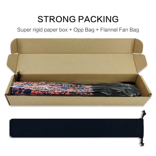 UV Glow Rave Fan, Bamboo Folding Clack Hand Fans Foldable for Men Women, Poping Fan for EDM Festival Line Dance Decoration, (Wellen, Medium 11") - color: Wellen, size: Medium 11"