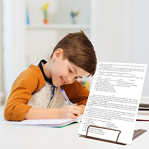 Metal Book Stand Adjustable Book Holder for Reading - color: Full Brown