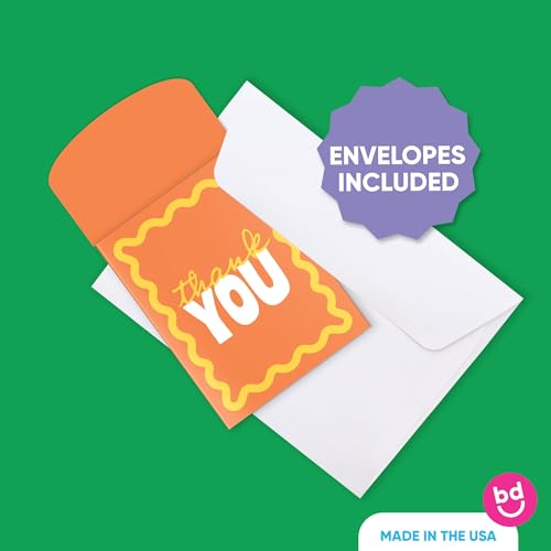 Big Dot of Happiness Assorted Wavy Colorful Thank You Gift Card Holders with Envelopes, Cash Money Holders and Gift Card Sleeves, Retro Stationery Nifty Gifty Pack - Set of 8 - color: Assorted