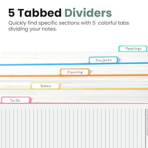 Taja Cute Large Spiral Lined Notebook for Work with 5 Removable Dividers - color: I-Forest Botanica
