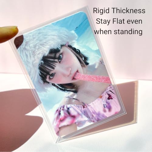 MEOWCAFE Premium CPP Card Sleeves in Box Design, Strong, Thick, High Clarity Kpop Photocard Sleeve, 100 Sleeves (61x91mm (140 Micron)) - size: 61x91mm (140 Micron)