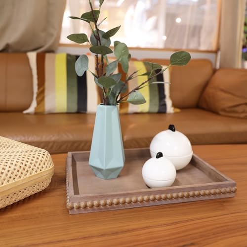 Hrastany Wood Decorative Tray for Coffee Table, Brown, 15.7"*11.8"*1.57" - color: Re Brown, size: 15.7" x 11.8" x 1.6"