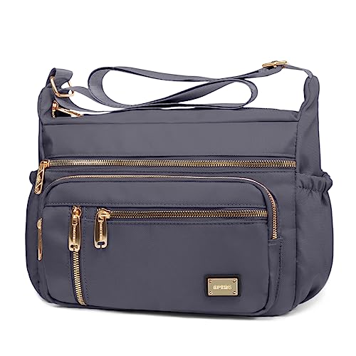 NPBAG Crossbody Bag for Women, Shoulder Purse Handbag Messenger Bag, Trendy Pocketbooks, Waterproof and Multi-Pockets - color: Grey