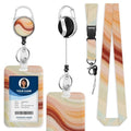ID Badge Holder Marble Texture Badge Holder with Lanyard Red Marble Pattern Badge Holder for Workplaces Events Schools - color: Marble Texture-01