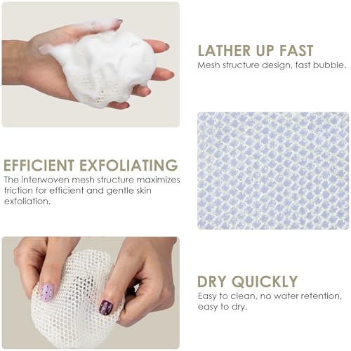 Hygienic Body Cleansing Scrubber with Exfoliating Net Sponge Case,Pack of 2 - color: (Set4) Black+pinkset
