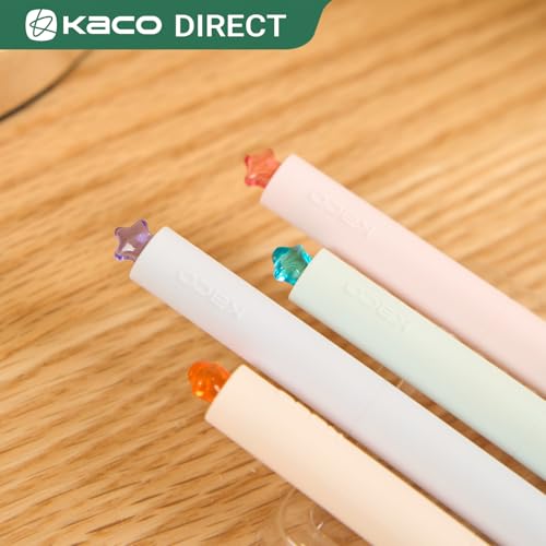 Kaco FIRST Gel Pens Cute Star Pens Black Ink 0.7mm Medium Point 4 Pieces