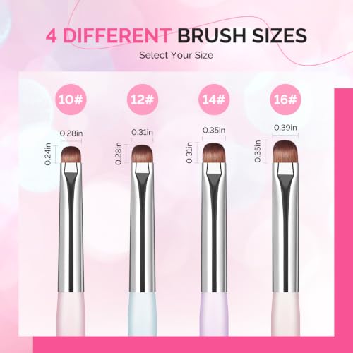 MelodySusie Dual-Ended French Nail Brush and Dotting Pen Set, Size #16 - color: A--Light Pink, size: #16