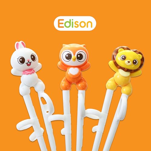 Rabbit White Chopsticks, Training Chopsticks, Learning, Beginner, Brain Training, Practice, Korean Food, Japanese Sushi, 1 Step to Learn Chopstick, Right Handed - Made in Korea