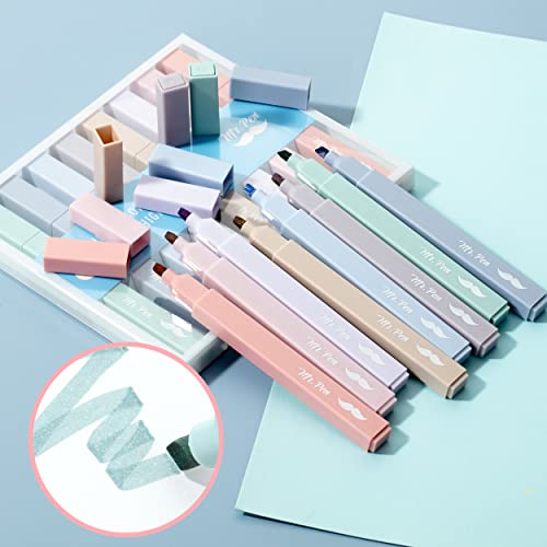 Mr. Pen- Aesthetic Highlighters No Bleed, 8 Pack, Morandi Colors | Chisel Tip, Cute Highlighters Assorted Colors for Journaling, Highlighting, Underlining, Fast Dry, Back to School Supplies - color: Morandi Colors, size: 8 Pack