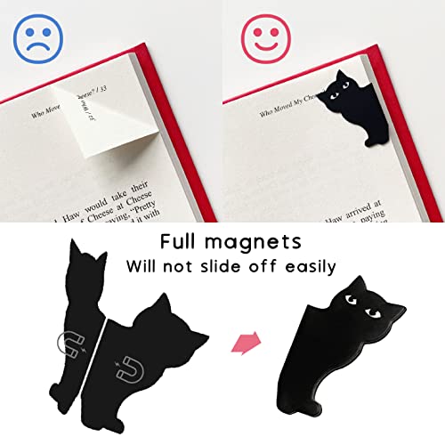 yasest Magnetic Bookmarks - 6 Pieces Assorted Cute Book Markers Clip Set for Women Teachers Students Book Lovers Reading, for School Office Home Supplies, Kawaii Cat Magnet Page Markers - style: A