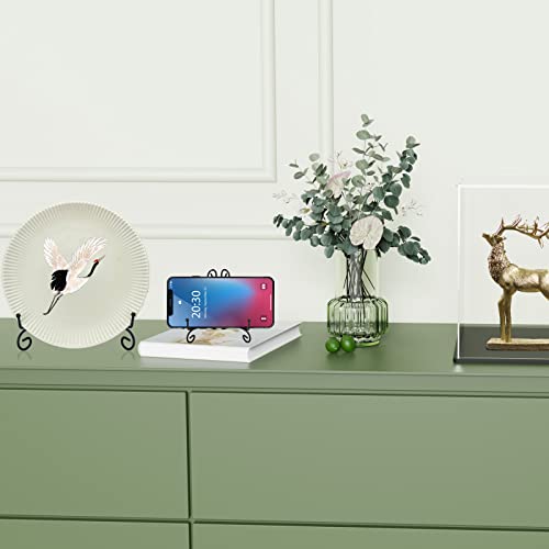 SVENJBB Black Metal Plate Stand, 12 Inch Display Holder, Small Plate Display Stand for Cookbook, Picture Frame, Photo, Decorative Items (1 Pack)
