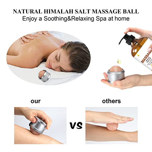 gemshan Massage Roller Ball, Natural Himalayan Salt Ball Roller Hand Massage Toll for Neck,Back,Arm Full Body Massage. (Gray) - color: Gray