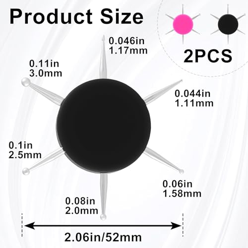 2pcs Nail Dotting Tool, 6-in-1 Metal Dotting Nail Art, Pink, Black - color: Pink, Black, 2pcs, 6-in-1
