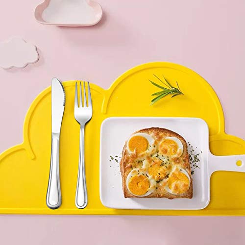 LIANYU 12-Piece Kids Silverware Set, Stainless Steel Toddler Utensils Set - color: Silver