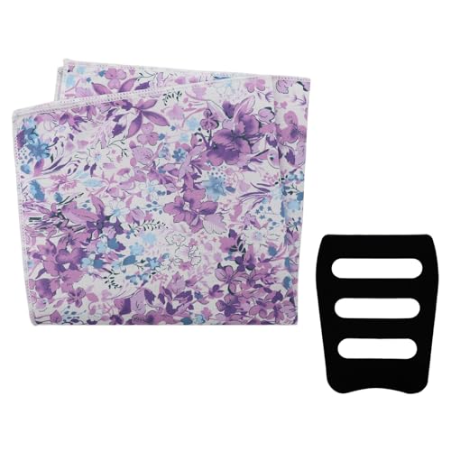 Cotton Floral Handkerchiefs for Men Wedding Evening Daily Work Prom - color: Purple,blue,white