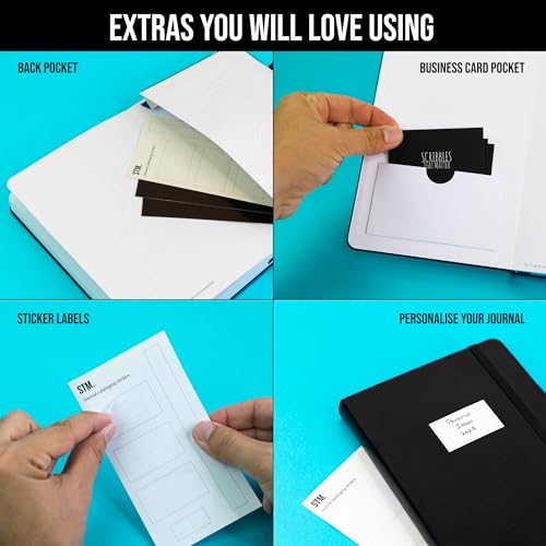 Lined Journal Notebook for writing | Ruled 150 pages, 120gsm Thick Paper with Sticky Notes,pen loop, elastic band, leather hard cover | Scribbles That Matter A5 journals for writing, 5.75x8.2 inches - color: Brown