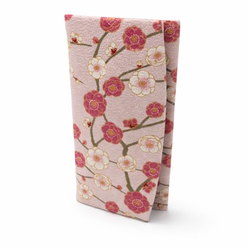 Cute Women's Cash Wallet [ Made in Japan ] Traditional Edo Komon Design (Cash Envelop Wallet) (Weeping plum (pink)) - style: Weeping Plum (Pink)