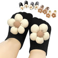 4Packs Baby Girls Socks,Flower Non-Slip Grips for Babies Toddler Princess - color: Black Kablack Kaqi Grey Off Whiteqi Grey Off White