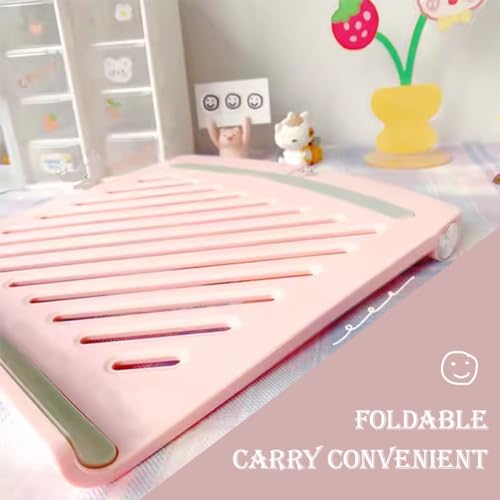 Laptop Stand for Desk Stable Foldable Adjustable Multi-Angle Desktop Holder - color: pink