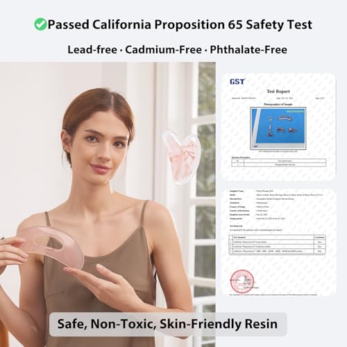 Large Body Gua Sha Tool for Lymphatic Drainage,Cellulite, Sculpting and Sore Muscles,Grip-Friendly with Smooth Resin & Ergonomic Design for Jawline, Neck,Thighs and Stomach Pink Resin Prop 65 Tested - color: Rose Pink
