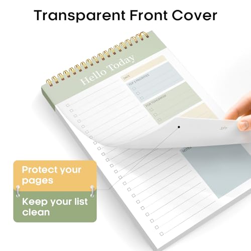 Taja To Do List Notepad, Undated Daily Planner for Work and Goal Setting - color: v-Green, size: 1 Pack