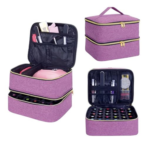 Nail Polish Organizer Holds 30 Bottles (15 ml/0.5 floz),Purple - color: Purple