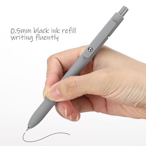 Ddaowanx Gel Pens,6 Pcs 0.5mm Retractable Quick Dry Black Ink Pens - color: 6Pcs-Black Gray White-Black Ink, size: 1 Count (Pack of 6)