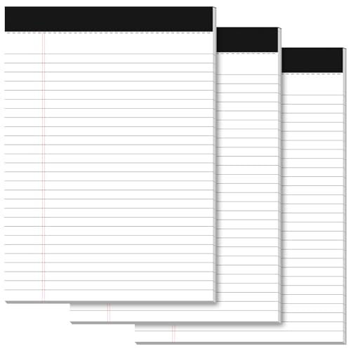 Legal Pads 8.5 x 11 Writing Pads 3 Pack Wide Ruled Note Pads 8.5 x 11 White - color: White 3
