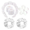 Spa Headband Set Washing and makeup sponge hair hoop suit bath towel cloth for cleaning the face or bath beam. (White, Average code) - color: White