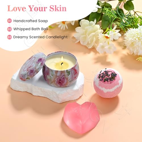 Gifts for Women,Spa Gift Sets,Birthday Gift Baskets,Blanket,Candle,Mugs