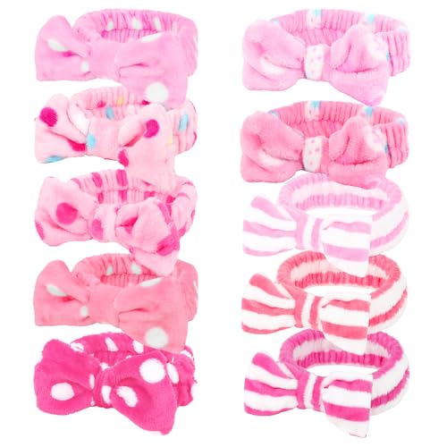 10 Pack Pink Soft Spa Headbands Bulk for Women Girls Valentine - color: Multicolor 05