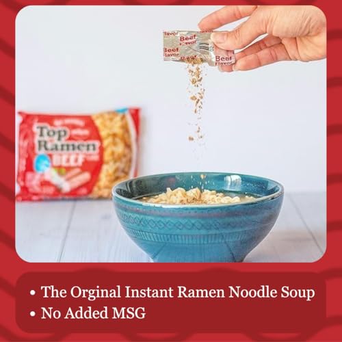 Nissin Top Ramen Noodle Soup, Beef, 3 Ounce (Pack of 24) - size: 3 Ounce (Pack of 24)