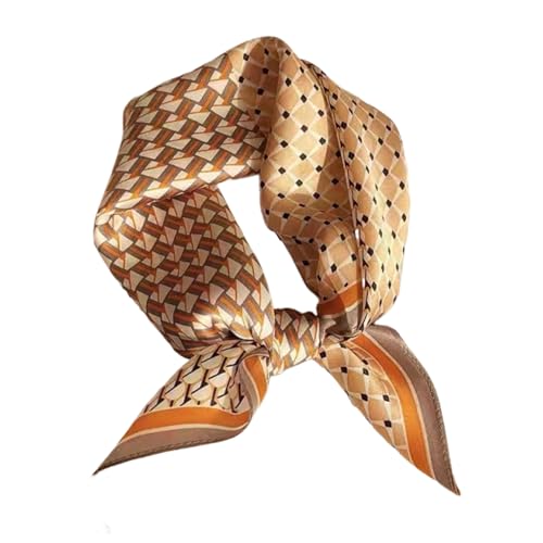 100% Mulberry Silk Neck Scarf for Women Square Neckerchief – 21 inch - color: Dark Orange