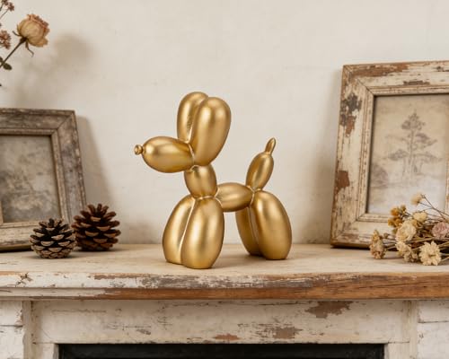 4 Inch Matte Gold Balloon Dog Sculpture - color: Gold