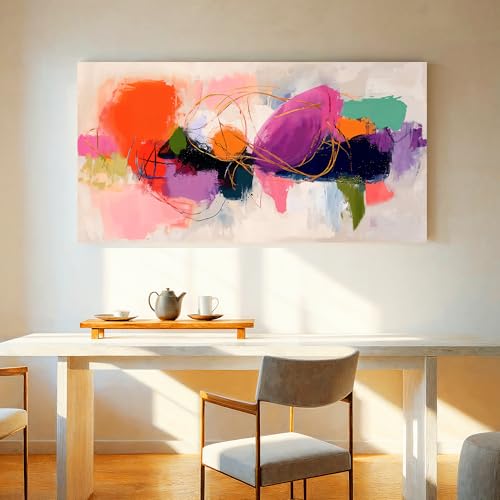 Modern Colorful Graffiti Abstract Wall Art For Living Room 24"X 48" - color: LAI-11C, size: 48"L x 24"W