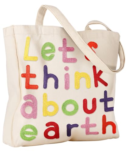 Miss Adola Embroidery Canvas Tote Bag with Pocket & Buckle - color: Word