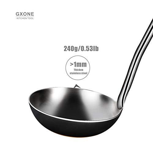 Soup Ladle,304 Stainless Steel Cooking Ladle with Wooden Handle,14.6Inch - style: Soup Ladle-wood handle