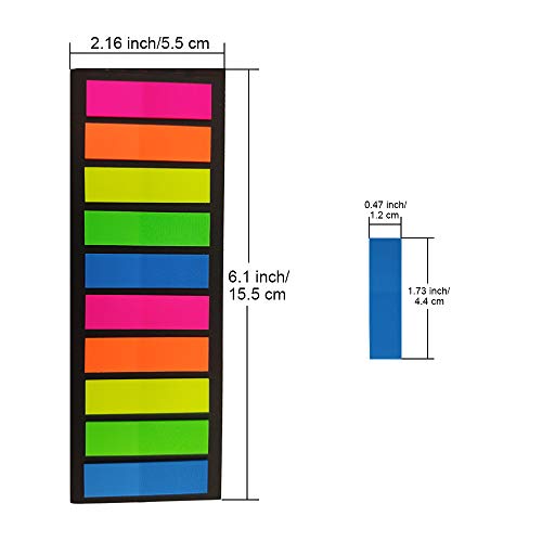 Morepack 2000 Pieces Sticky Tabs, Colored Sticky Note Index Tabs - style: Rectangular