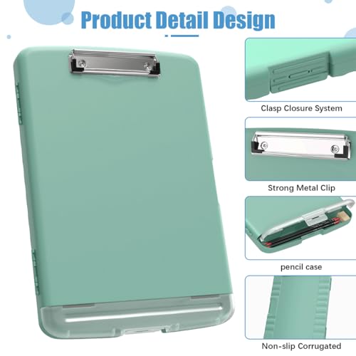 Hongri Clipboard with Storage with Pencil Case, 8.5 x 11 Storage Clip Board - color: Dark Green