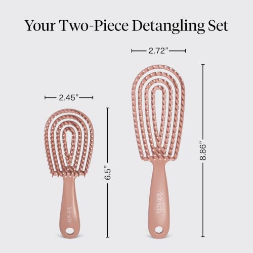 Kitsch Flexi Flow Duo Detangler Brush, Hair Brushes For Women - Terracotta - color: Terracotta, size: 2 Pcs