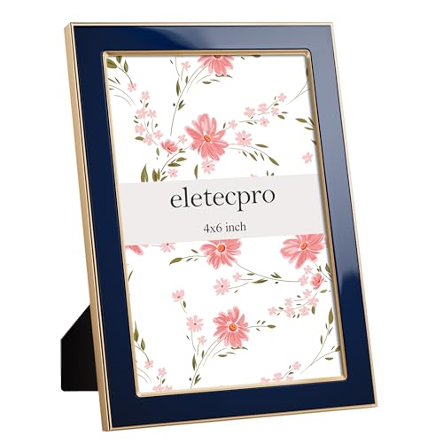 eletecpro 4x6 Enamel Picture Frame with Real Glass Cover, Navy, 2-Pack - color: Navy, size: 4x6