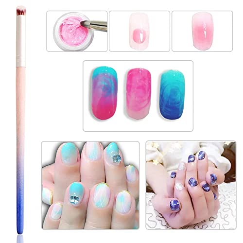 6Pcs Ombre Nail Brush Nail Art Brushes Nail Ombre Brush Nail Gradient Painting Pen Ombre Brush for Gel Nails Acrylic Manicure Brush Nail Art Tools - color: Mix Ombre Brush