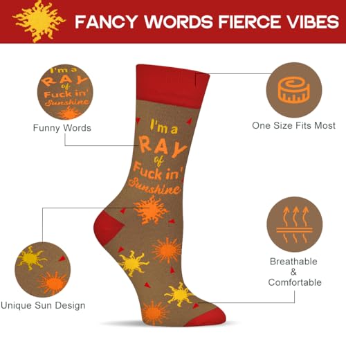 Funny Socks for Women and Teenage Girls, Cute Crazy Unique Novelty Gifts - color: C-ray-redgrey-1