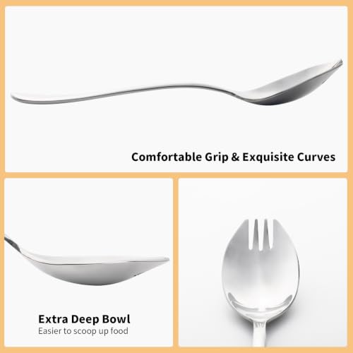 Alata Mini Sporks, 4-Pack Food-grade Stainless Steel Mini Sporks, 5.7 Inches Salad Forks For Dessert, Ice Cream, Salad, Soup, Noodle, Spaghetti, Dishwasher Safe - size: Mini-Silver