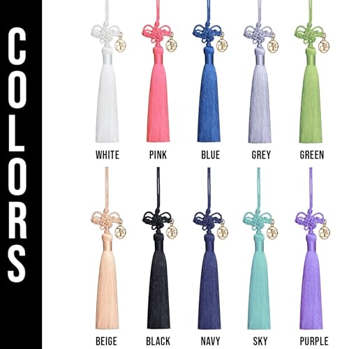 Korean Butterfly Norigae Tassel Charm, Traditional Knot Accessory Keychain, Hanbok Ornament Gift, 10 Colors (Navy) - color: Navy
