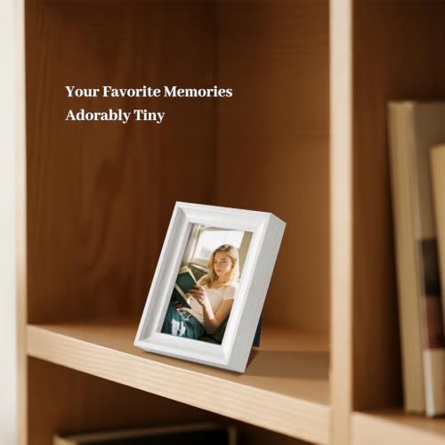 2.5x3.5 Mini Picture Frames Set of 6, Small Polaroid Photo Frame with HD Glass, FSC Certified Eco MDF Wood, Tabletop Desk & Wall Display for Instax Film, Baby Nursery Decor, Wallet Size, White - color: Glass-White